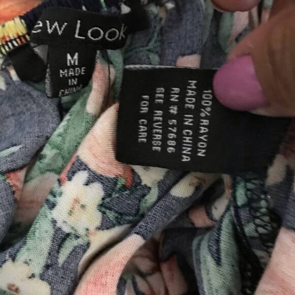 Orange Floral Print New Look Dress - Picture 4 of 8